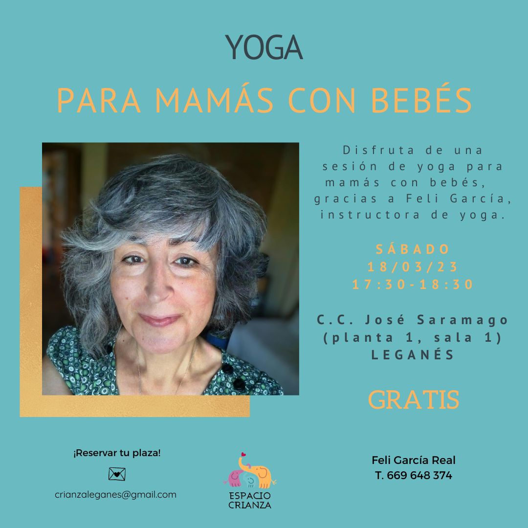 Yoga para madres con bebés en Leganés, Madrid. Espacio Crianza.